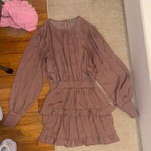 Elegant Brown Long Sleeve Dress